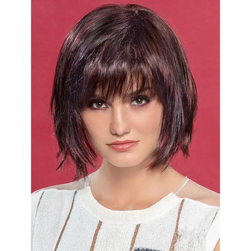 10" Straight Monofilament Red Soft Synthetic Wig