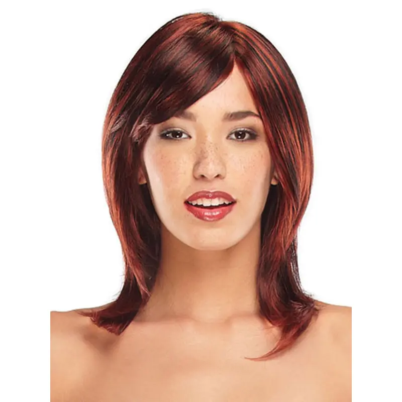 Lace Front Sleek Straight Synthetic Medium Wigs