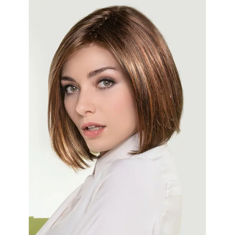 Modern Auburn Synthetic Straight Modern Monofilament Wigs For Women