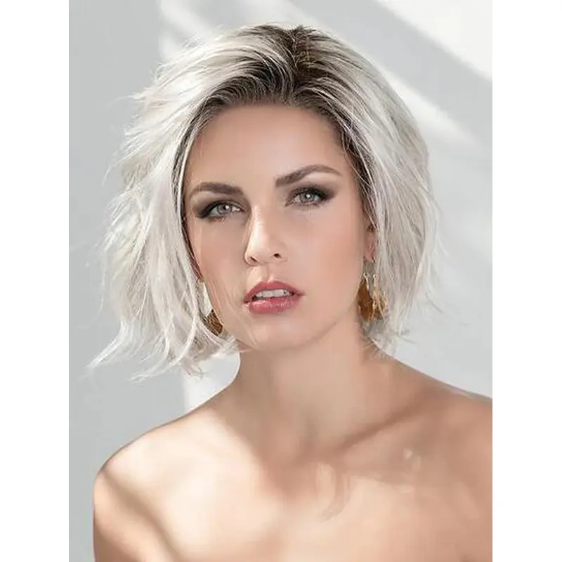 Synthetic Without Bangs Wavy 100% Hand-tied Affordable Cheap Grey Wigs