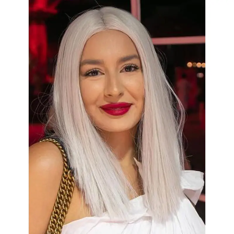 Sythetic Wigs Shoulder Length Straight Wigs Without Bangs Lace Front Wigs