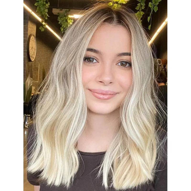 Wigs For Women Wavy Synthetic Wigs Shoulder Length Without Bangs Medium Wigs