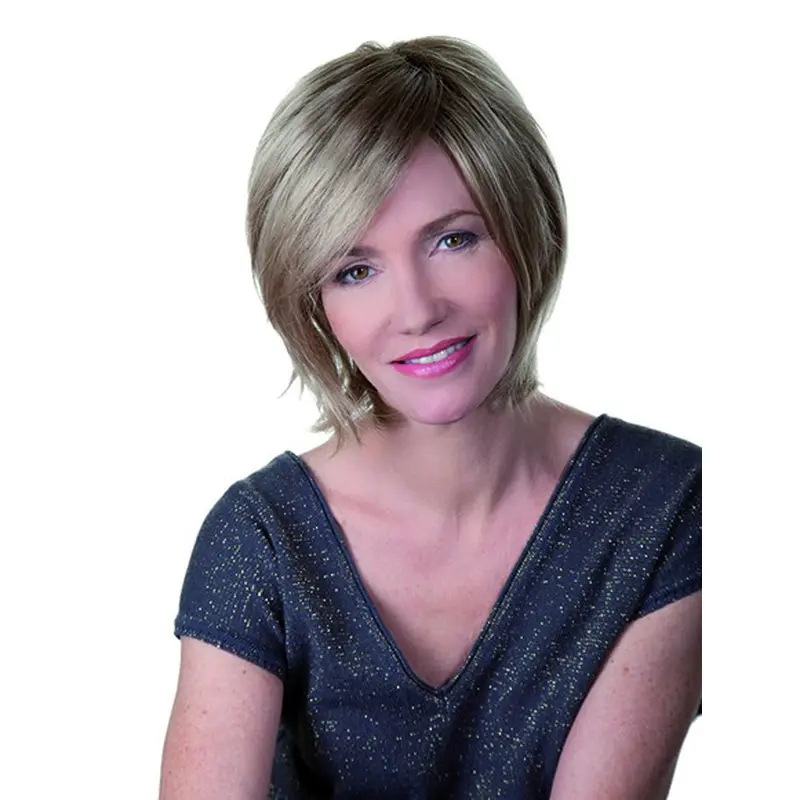 Bobs 10" Straight Blonde Synthetic Monofilament Medium Length Hairstyles