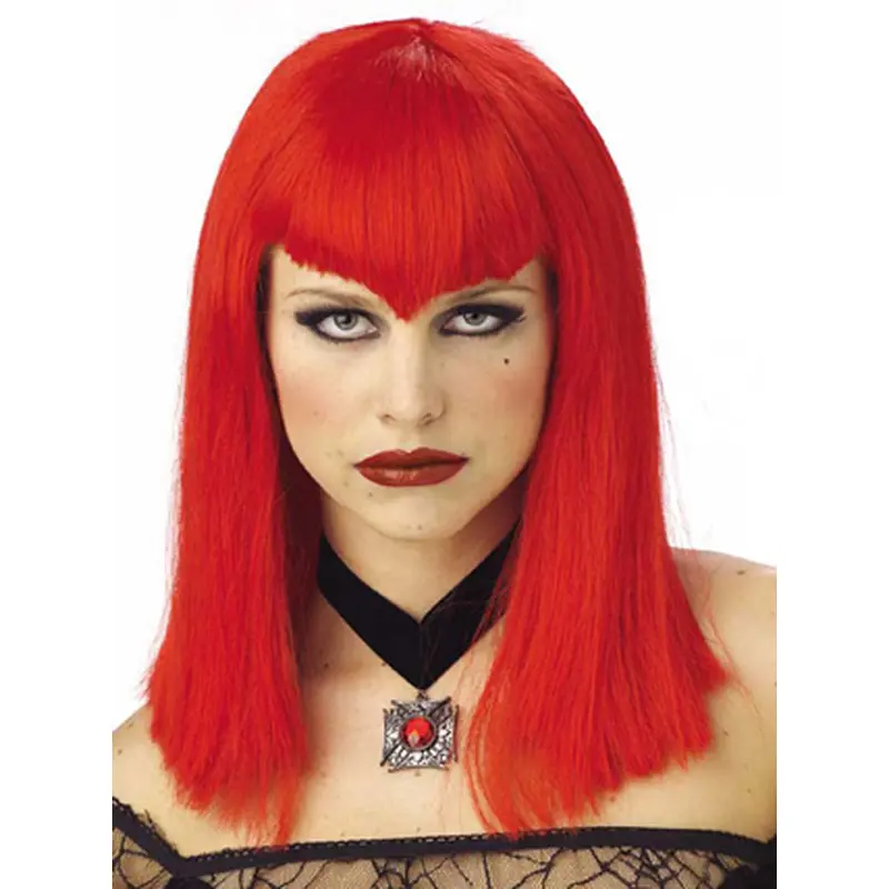 Bright Red Straight Lace Front Red Synthetic Wigs