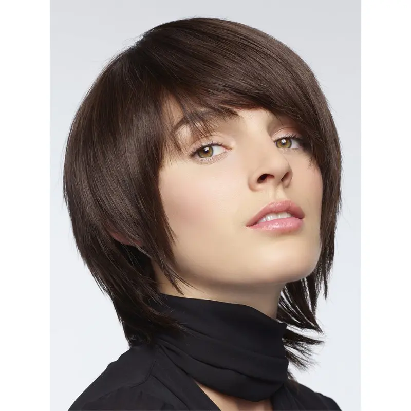 Fabulous Brown Shoulder Length Straight Layered High Quality Wigs