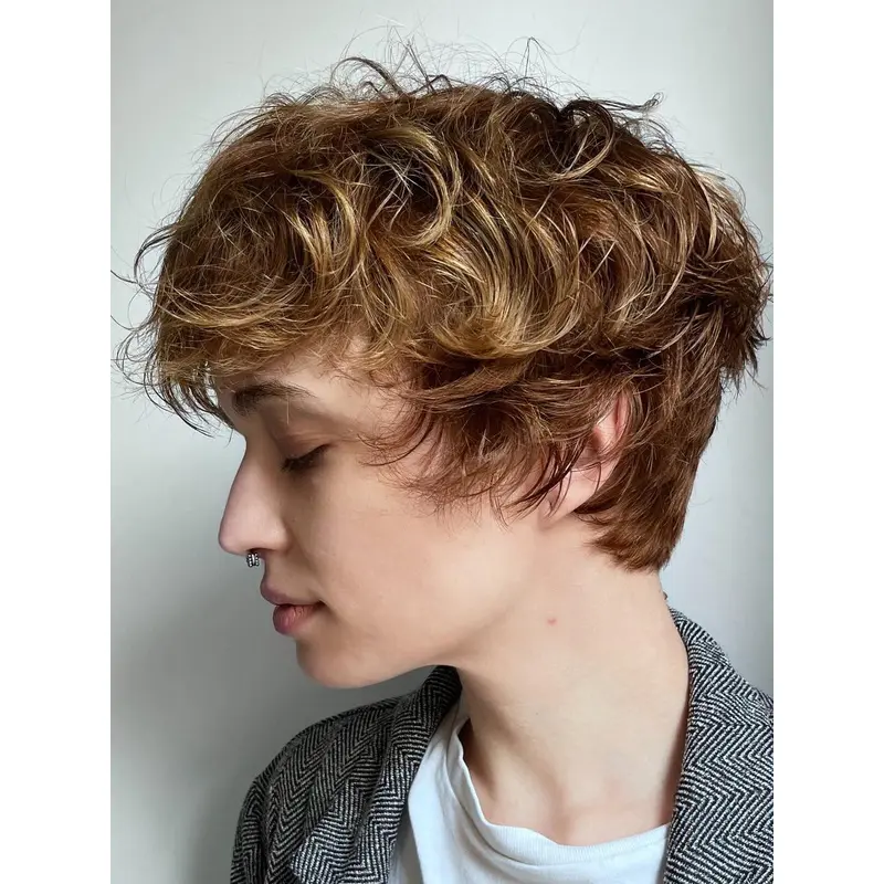 Short Natural Curly Wigs Brown 6" Wigs