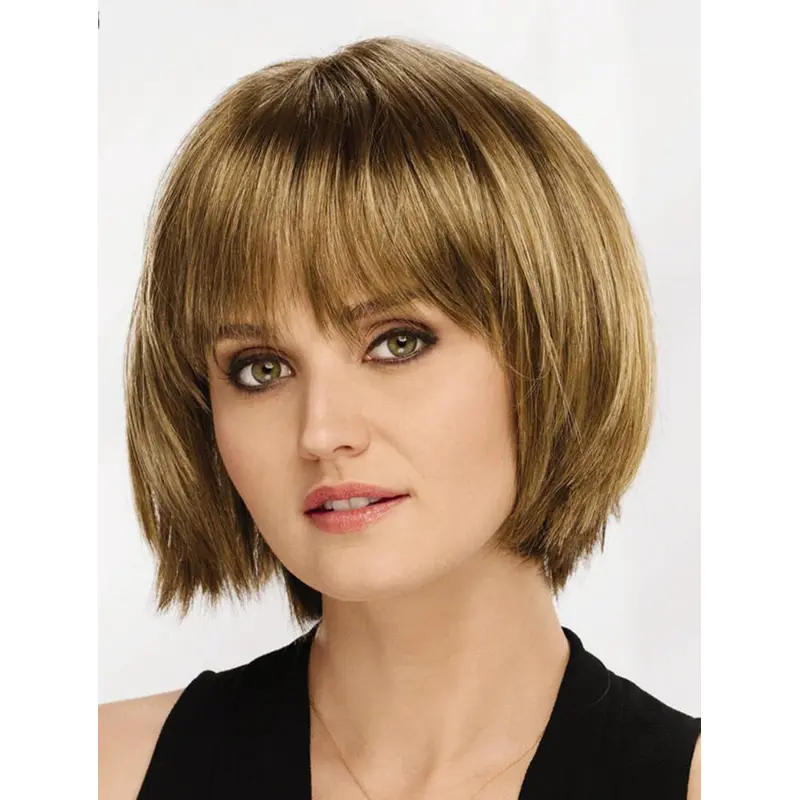 Convenient Blonde Synthetic Straight Convenient Medium Length Wig
