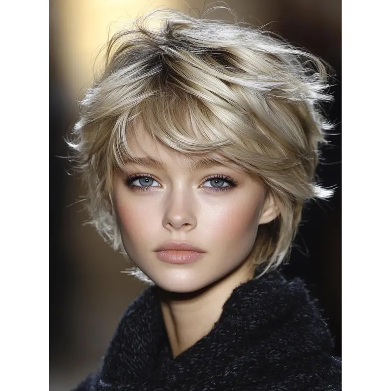 Short Wigs Human Hair Platinum Blonde Bobs Straight 8" Lace Front Wigs