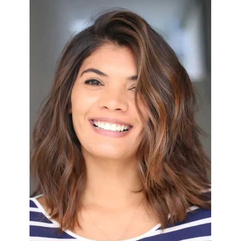Wigs Without Bangs Synthetic Wavy Lace Front Shoulder Length Warm Brown Wigs