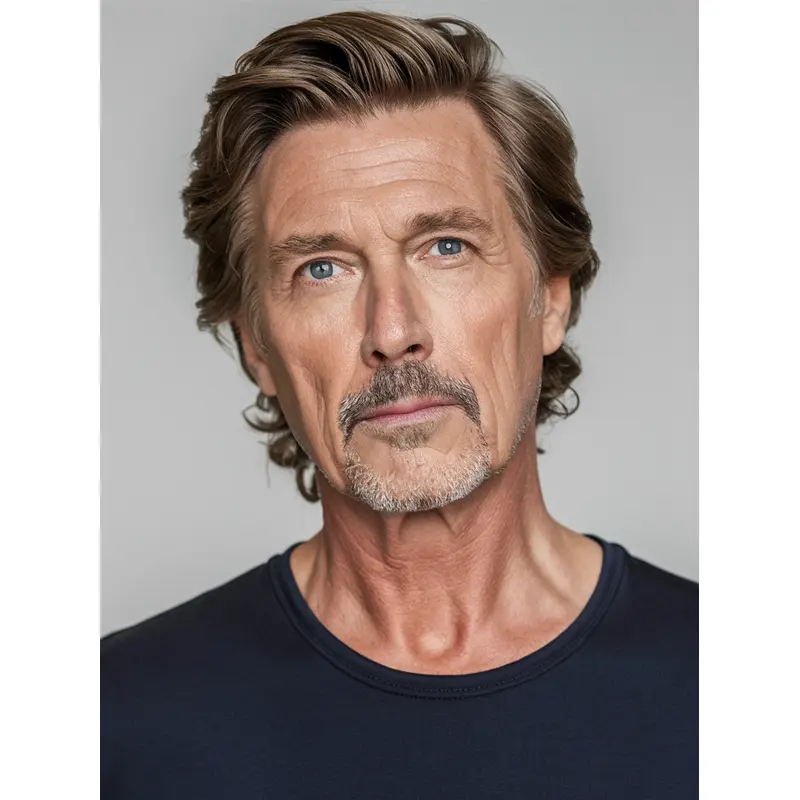 Mens Real Wigs Brown Wavy Short Lace Front Wigs