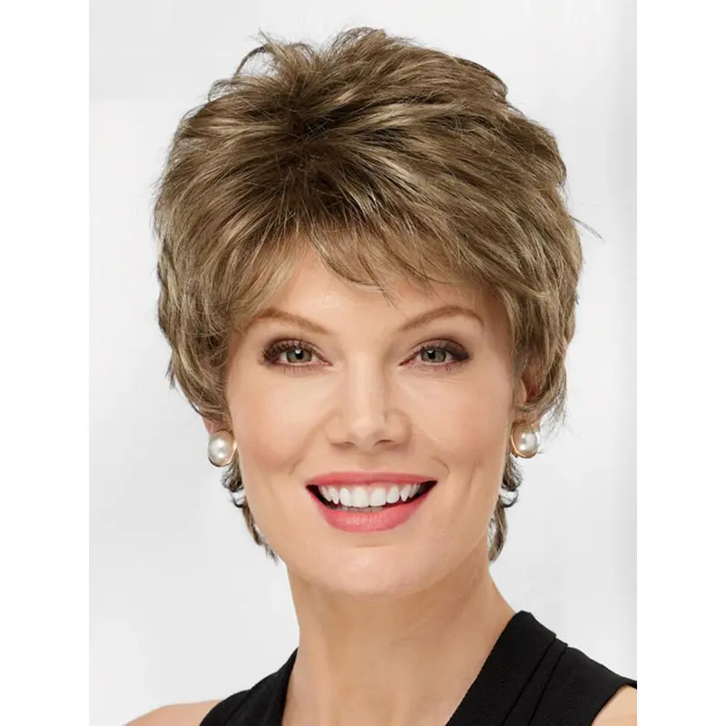 6" Wavy Capless Blonde Discount Short Wig