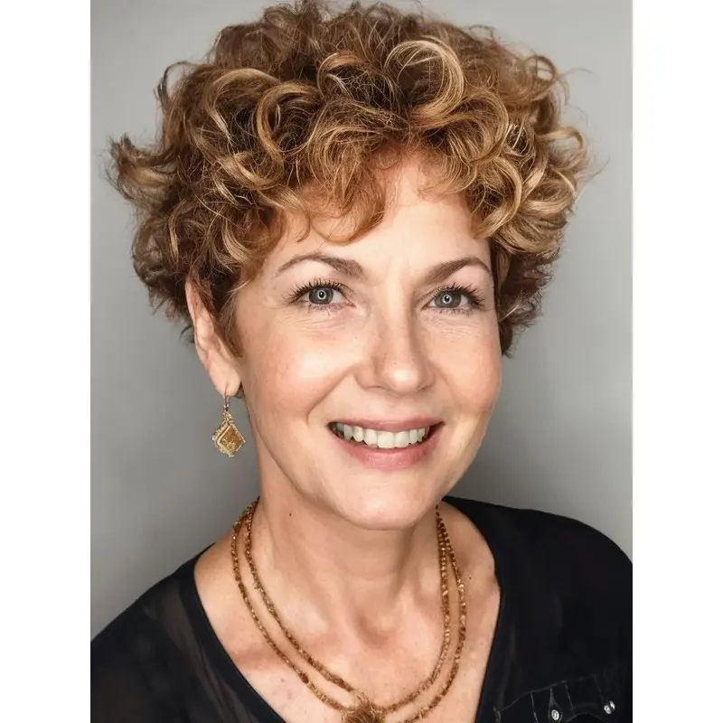 Short Curly Human Wigs Monofilament 6" Bobs Wigs