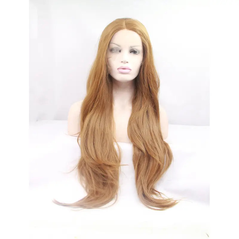 Synthetic Long Blonde Lace Front 32" Layered Wavy Wigs