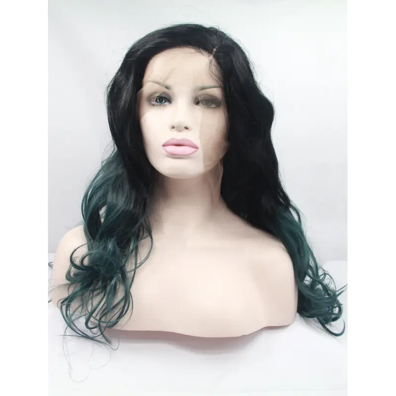 Synthetic Long Ombre/2 Tone Lace Front 23" Without Bangs Curly Wigs