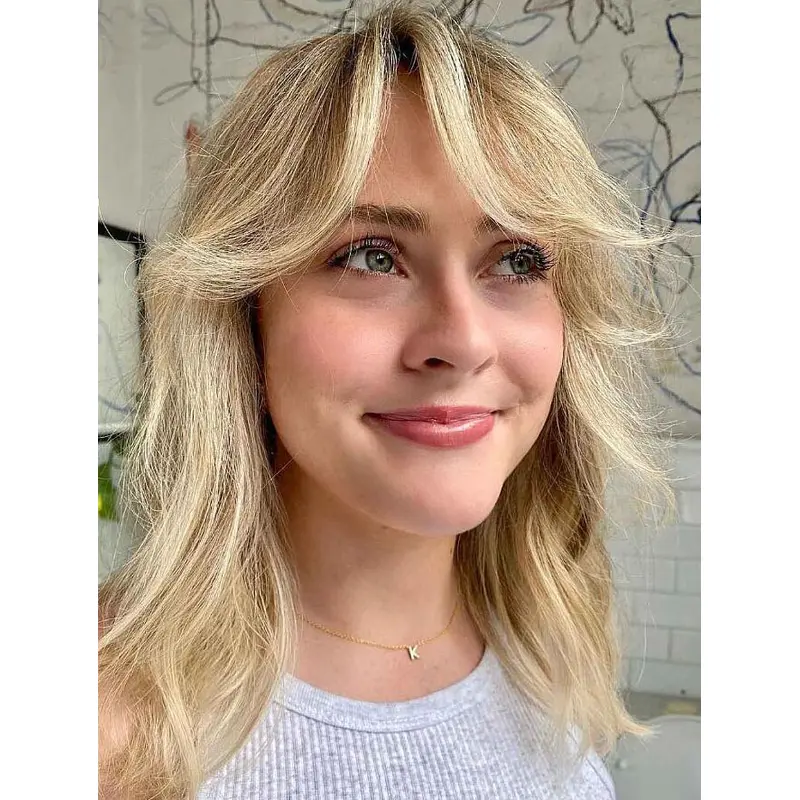 Wigs For Women Shoulder Length Lace Wigs Synthetic Layered Great Blonde Wigs