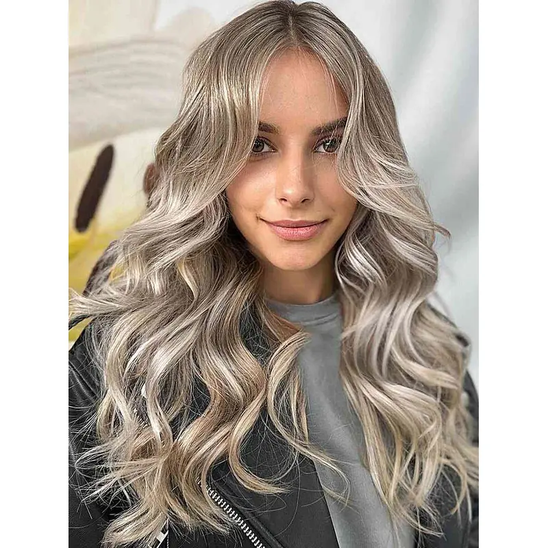 Monofilament Without Bangs 18" Wavy Long Wigs