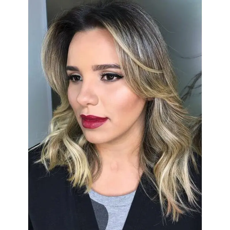 Best Lace Wigs Shoulder Length Wavy Synthetic Wigs Blonde Wigs