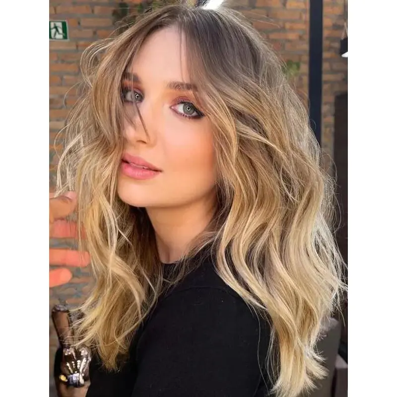 Super Party Wigs Lace Front Long Beachy Waves Wigs