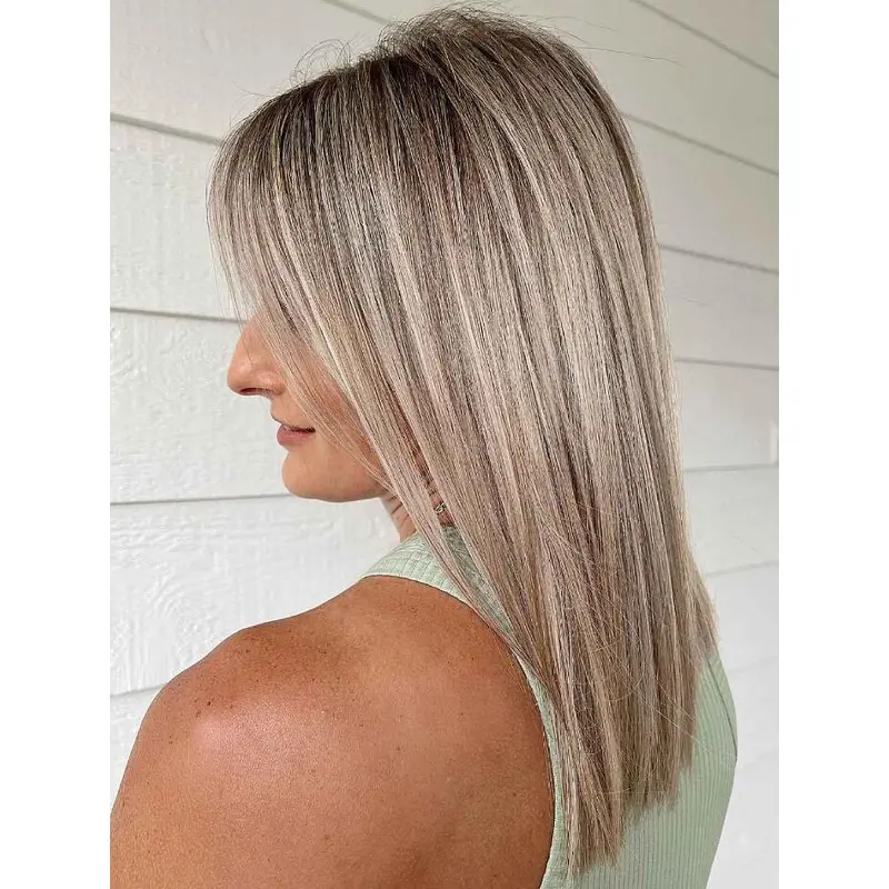 Best Lace Wigs Without Bangs Blonde Straight Wigs Lace Front Synthetic Wigs