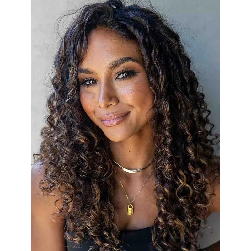 Curly African American Wigs Lace Front Wigs Without Bangs Synthetic Wigs