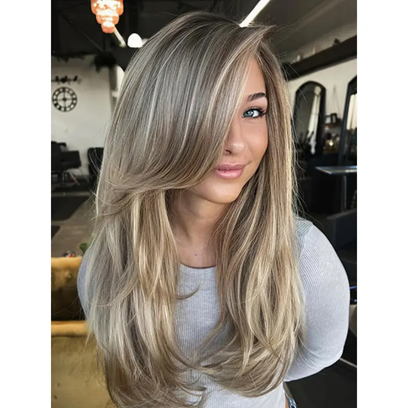 Layered Lace Front 18" Long Wigs For Women