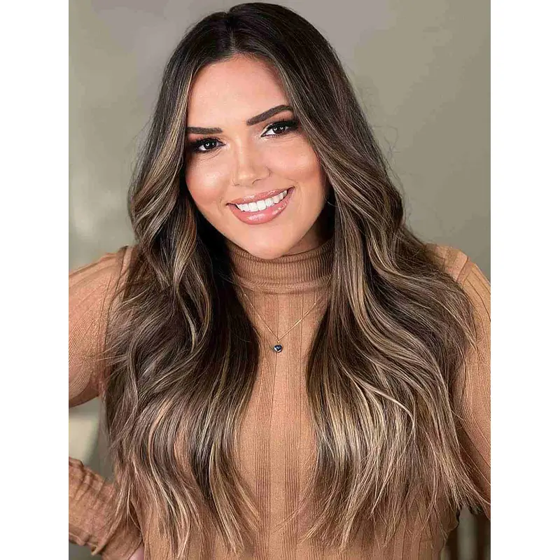 Long Wigs Lace Front Wavy Wigs Without Bangs Synthetic Wigs