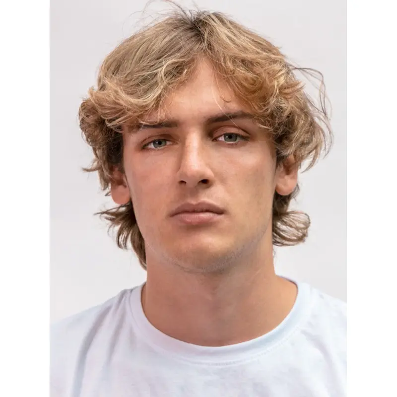 Mens Lace Wig Wavy Blonde Remy Human Hair Wigs