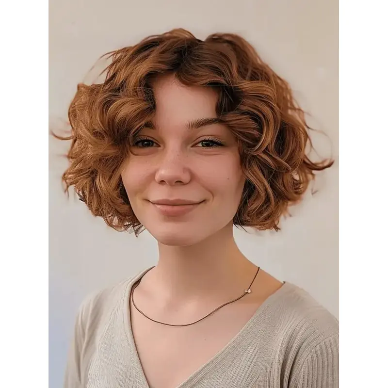 Short Wigs For White Women Synthetic 8" Monofilament Wigs