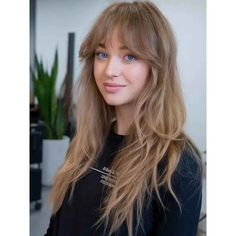 Human Long Hair Wigs 20" Monofilament Layered Wigs