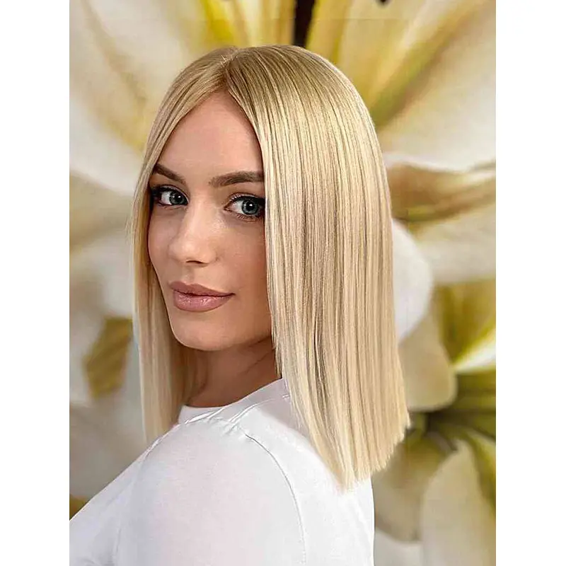 Best Mid Length Wigs Blonde Lace Front Wigs Bob Straight Synthetic Wigs