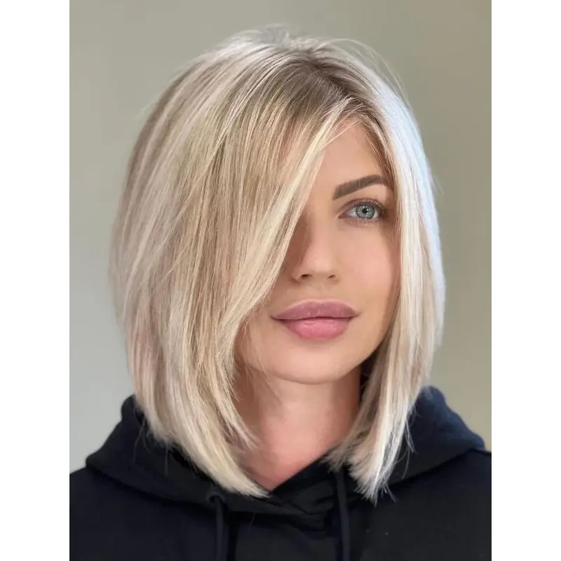 Shoulder Length Wig Blonde Synthetic Wigs Bob Lace Front Straight Wigs