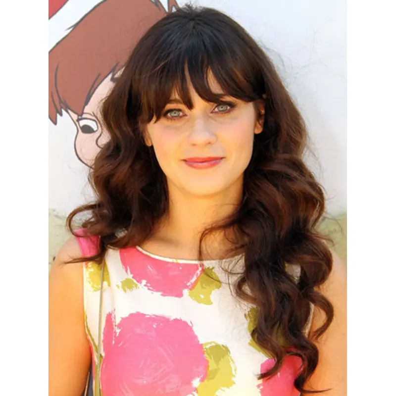 20" Lace Front Long Synthetic Wavy Zooey Deschanel Wigs