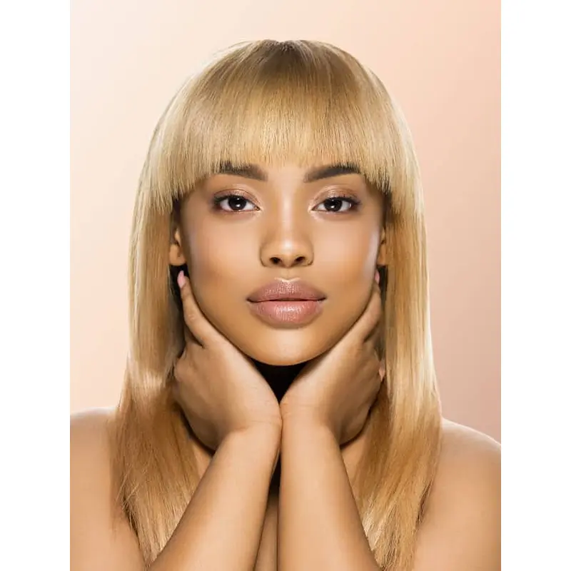 African American Wigs Long Lace Front Wigs With Bangs Straight Wigs