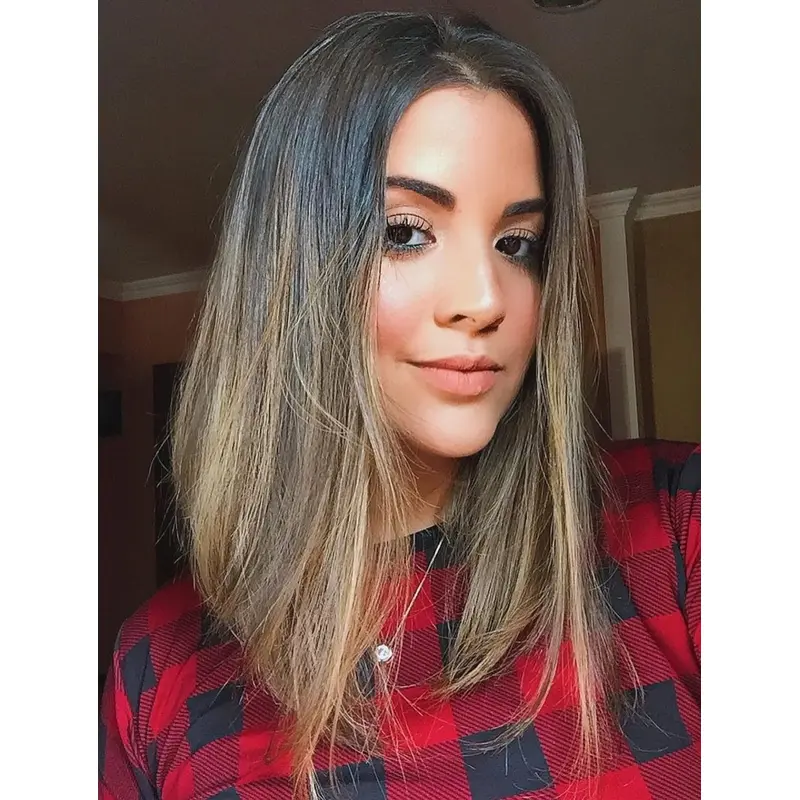 Best Mid Length Wigs Brown Lace Front Wigs Without Bangs Synthetic Wigs