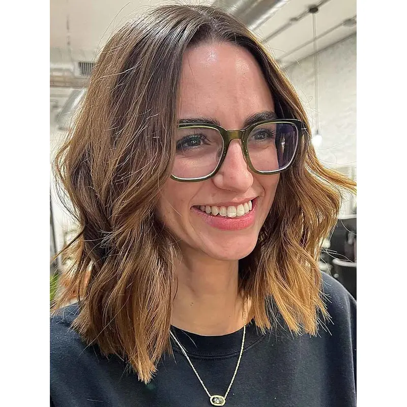 Best Mid Length Wigs Brown Lace Wigs Without Bangs Wavy Synthetic Wigs