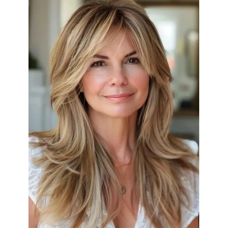 Blonde Wig Long 18" Lace Front Layered Wigs