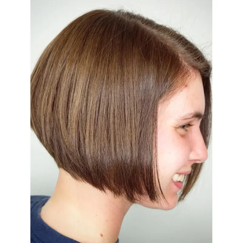Bob Lace Wig Styles 8" Synthetic Brown Short Straight Wigs