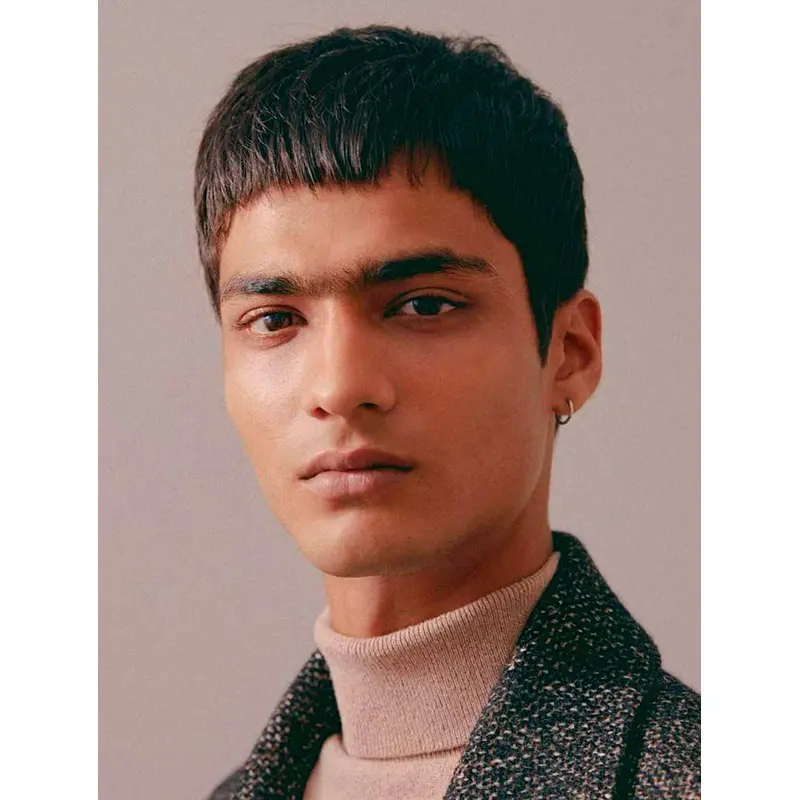 Monofilament Black Straight Synthetic Short Caesar Inspired Bowl Cut Men Wigs