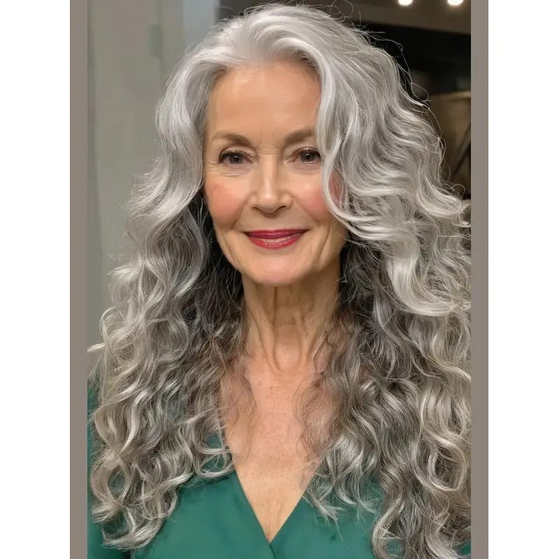 Long Silver Wig 20" Lace Front Layered Wigs