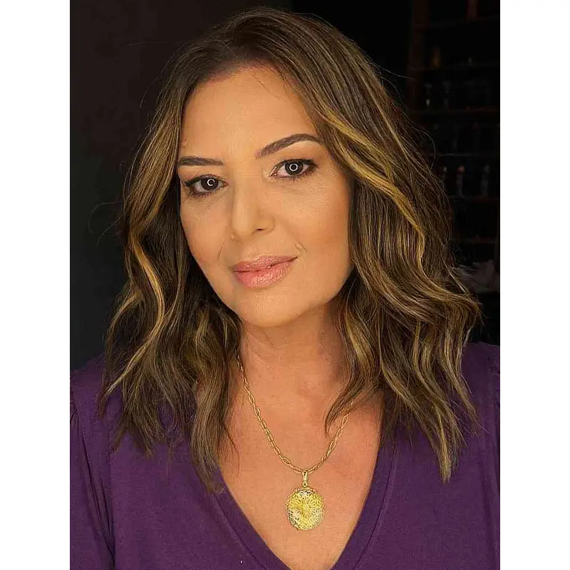 Mid Length Wigs Synthetic Without Bangs Wigs Brown Lace Front Wigs
