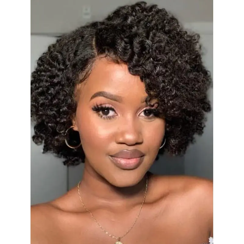 African American Wigs For Seniors 8" Kinky Synthetic Wigs