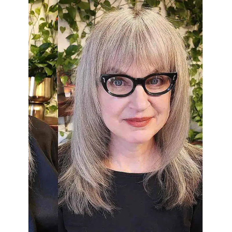Wigs Medium Length Straight Lace Front Wigs Synthetic With Bangs Wigs
