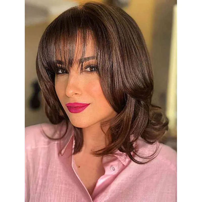 Wigs For Sale Wavy Lace Front Wigs Synthetic Shoulder Length Wigs
