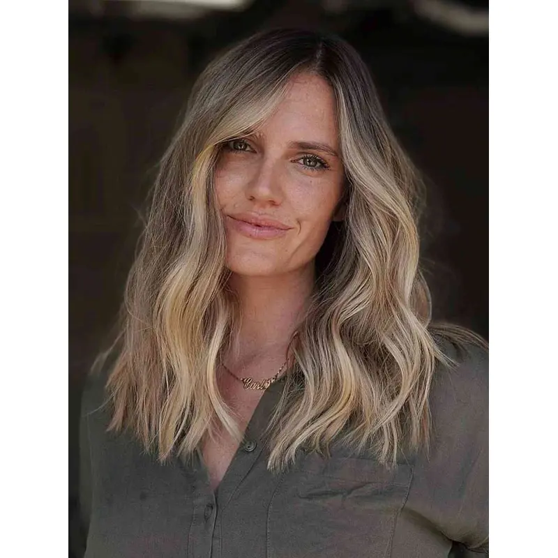 Wigs For Women Wavy Lace Front Wigs Synthetic Shoulder Length Wigs