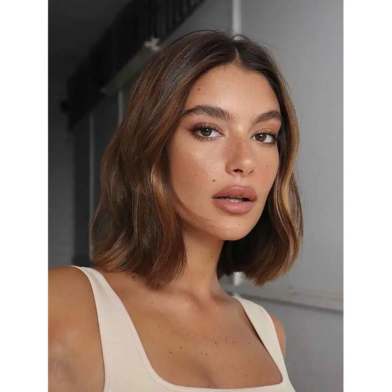 Wigs Medium Length Synthetic Without Bangs Wigs Lace Front Wigs