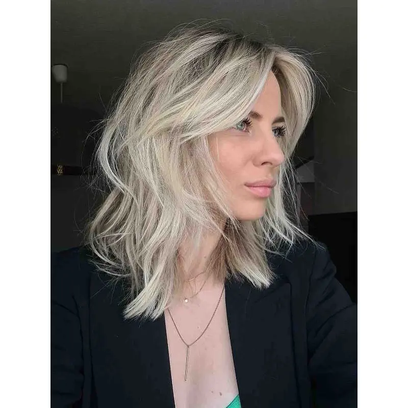 Wigs For Women Wavy Lace Front Wigs Synthetic Shoulder Length Wigs