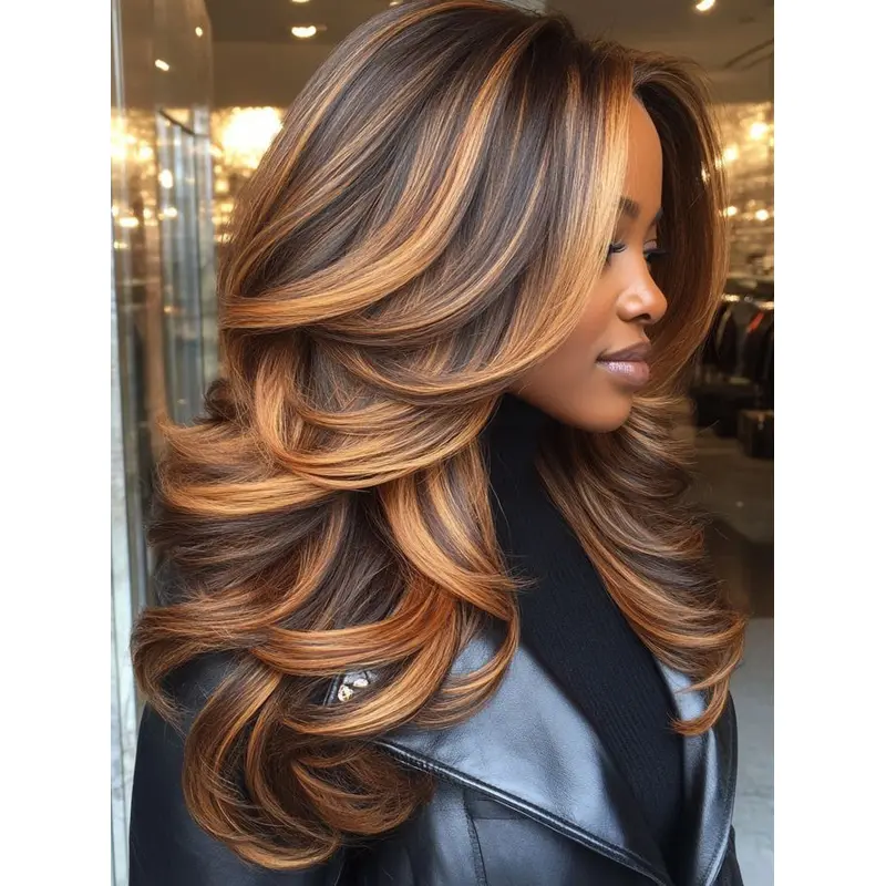 African American Wigs Online Synthetic 20" Layered Wigs