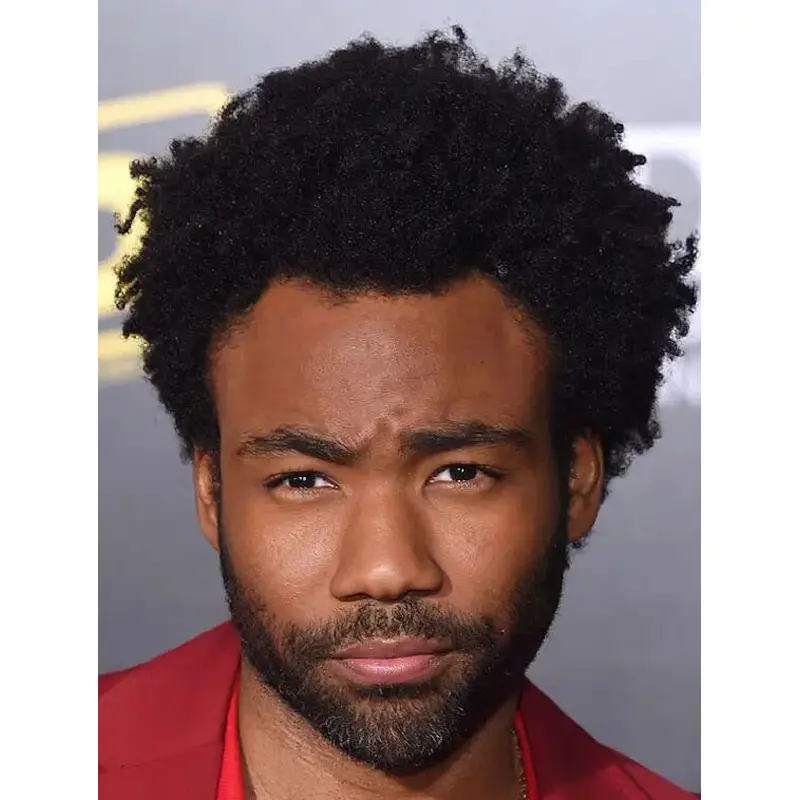Black Capless Curly Short Remy Human Hair Classic Afro Men Wigs