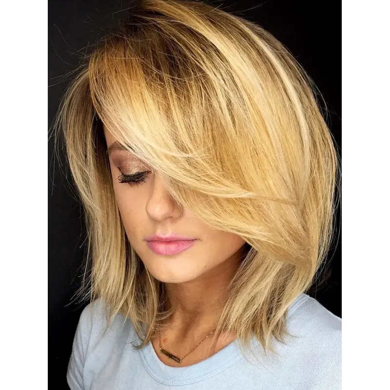 Bob Wigs Straight Lace Front Wigs Shoulder Length Synthetic Wigs