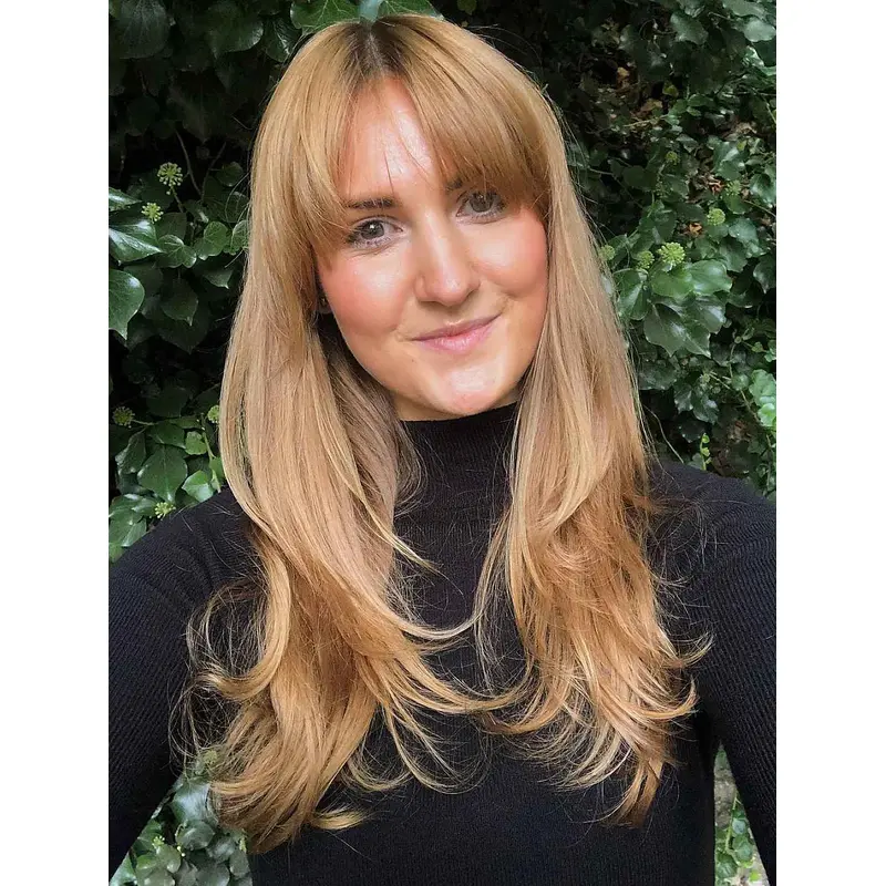 Long Wigs With Bangs Wavy Synthetic Wigs Lace Front Wigs